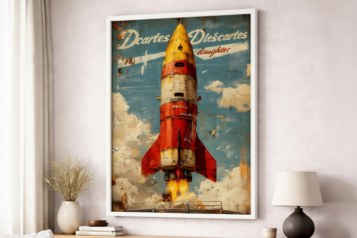 Vintage Rocket Poster Canvas Art