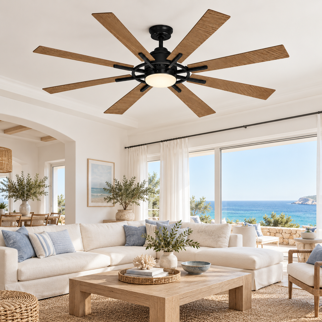 Modern Wooden Ceiling Fan with Light