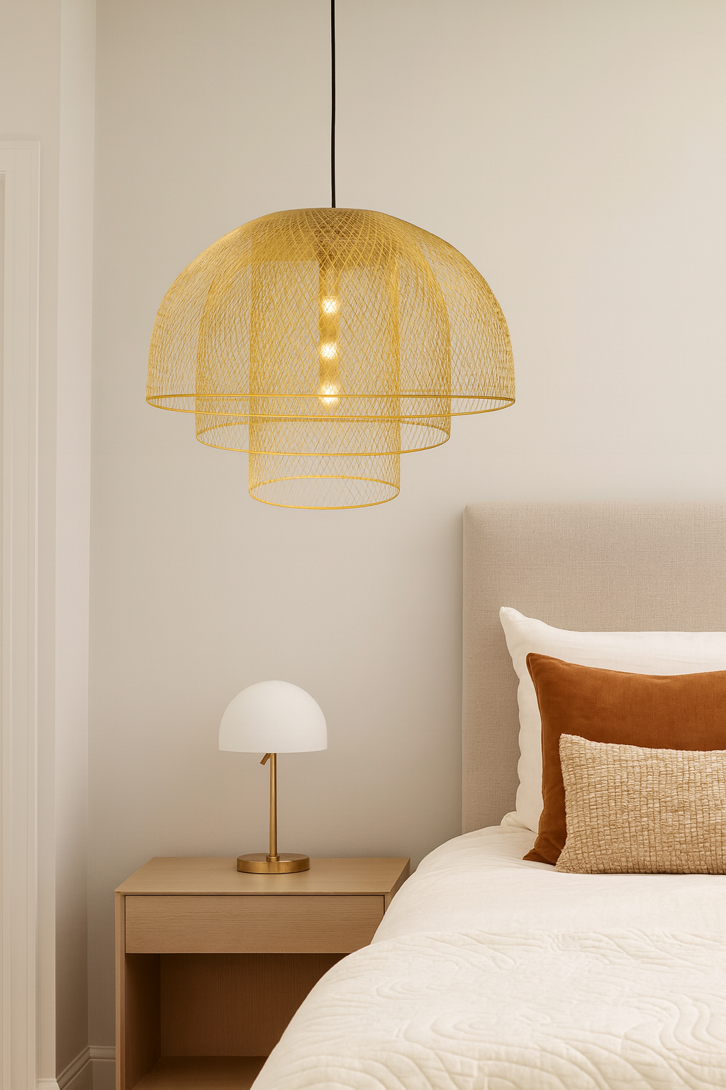Golden Mesh Dome Pendant