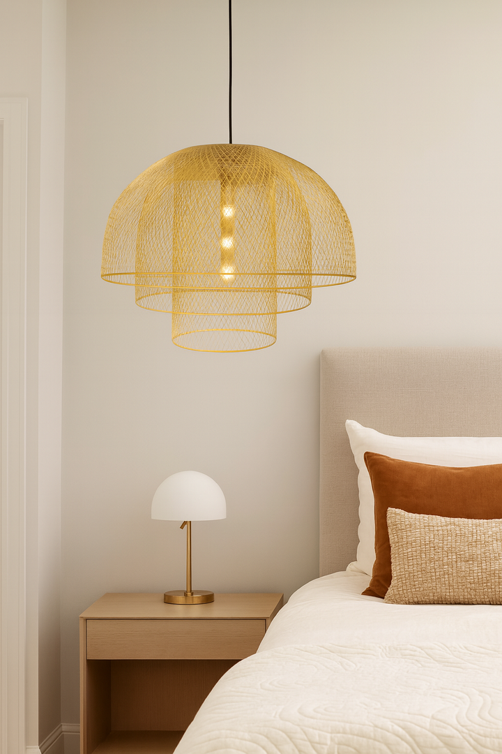 Golden Mesh Dome Pendant