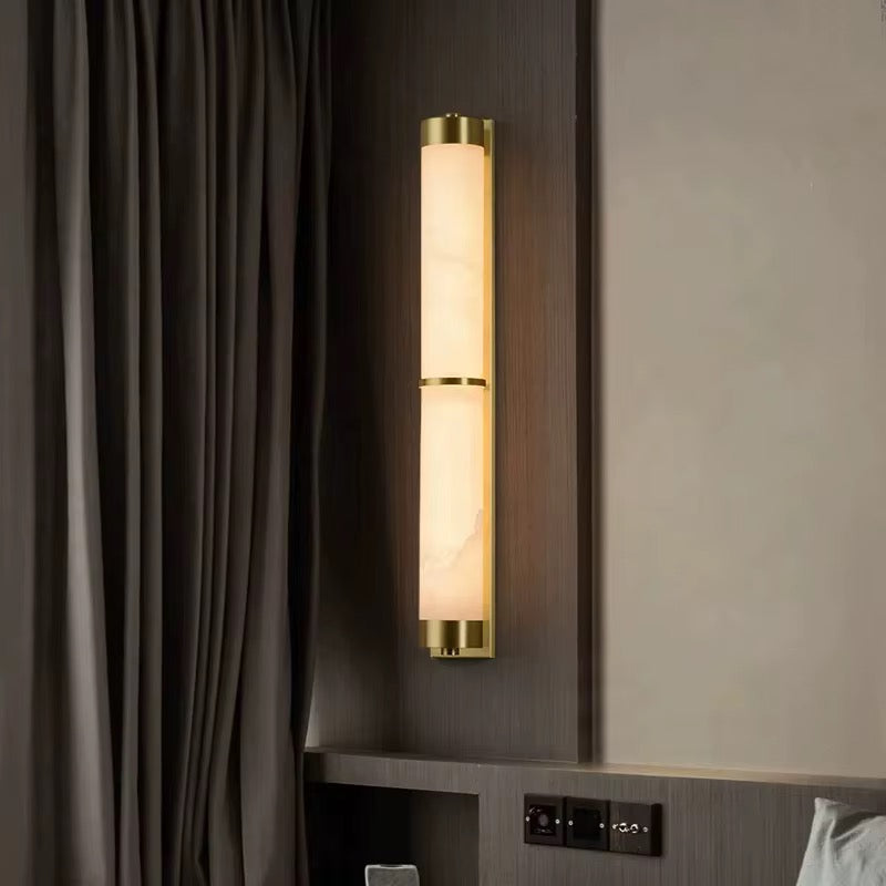 Modern Brass and Opal Glass Wall Light
