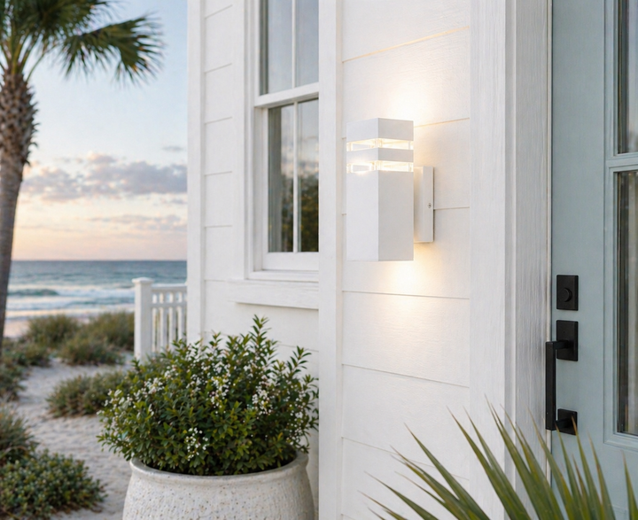 Modern White Outdoor Wall Light