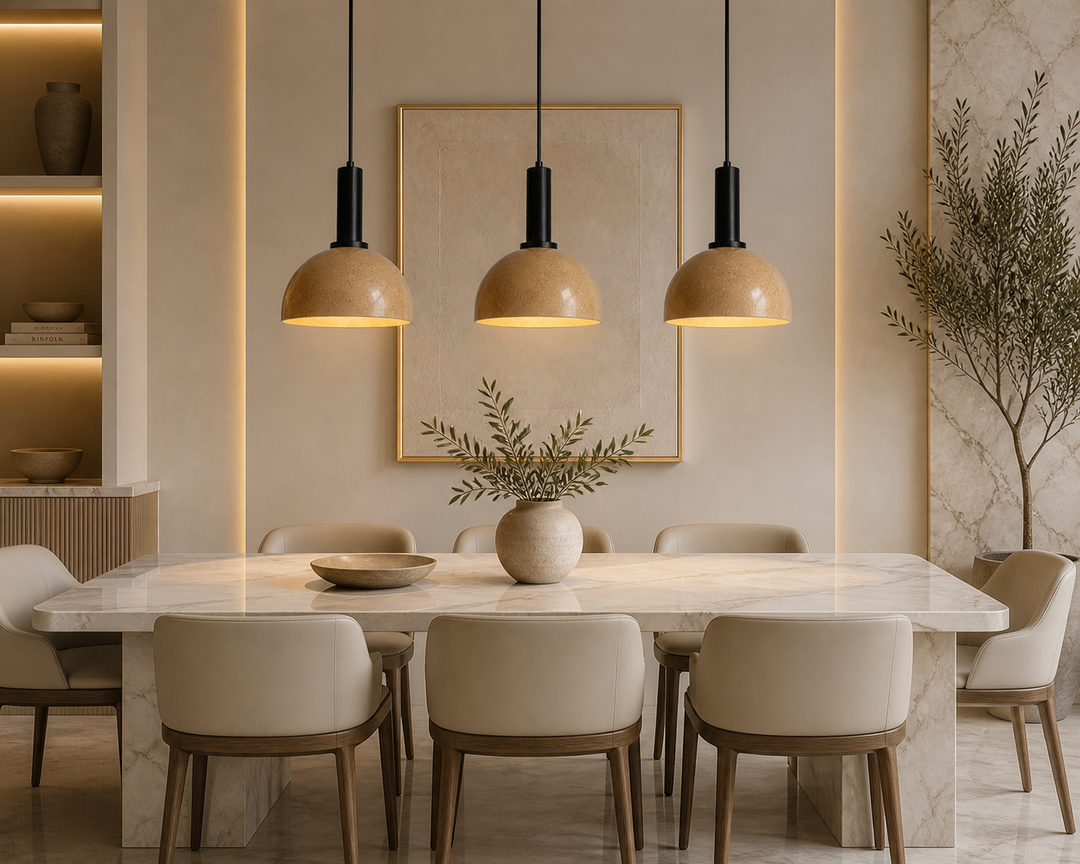 Travertine Dome Pendant Light