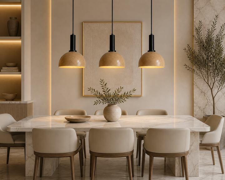 Travertine Dome Pendant Light