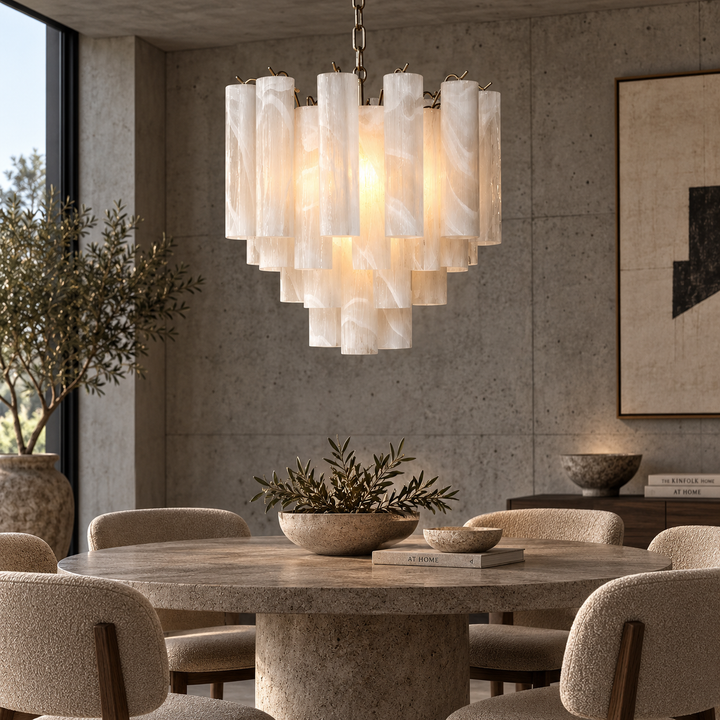 White Translucent Tube Chandelier