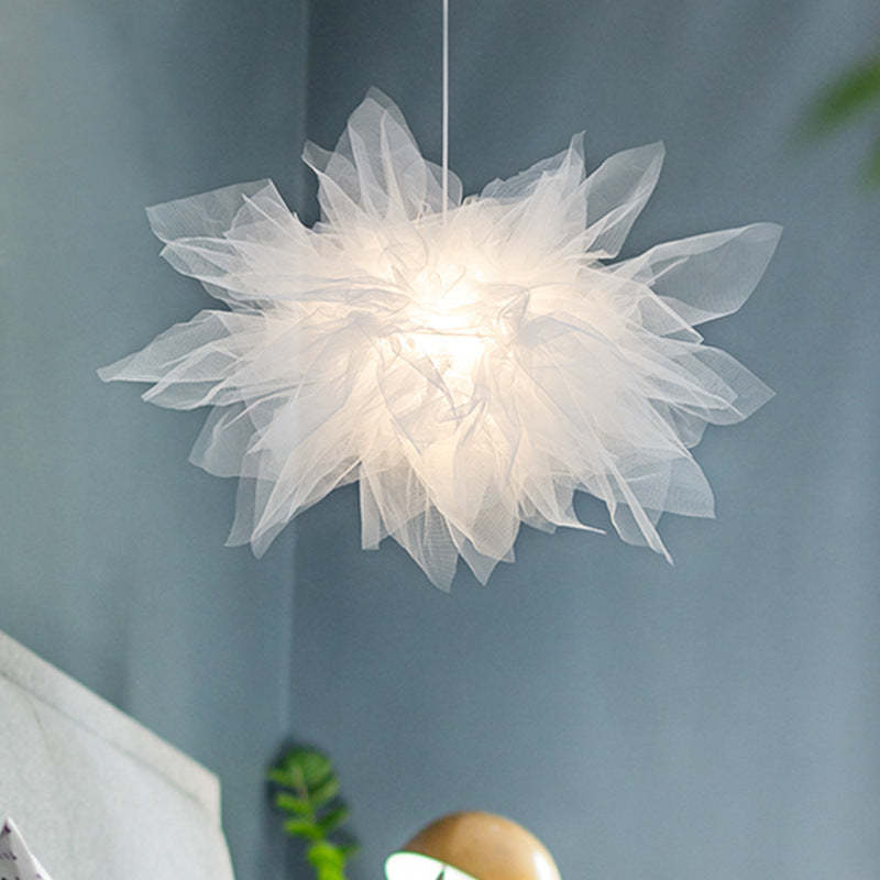 Modern Pendant Light with Artistic Tulle Shade