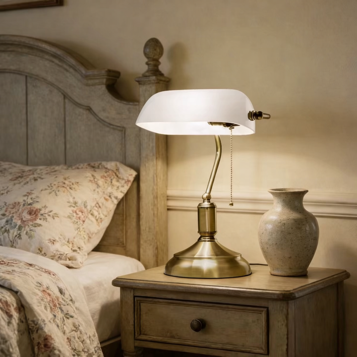 Heritage - Classic Brass Banker Table Lamp