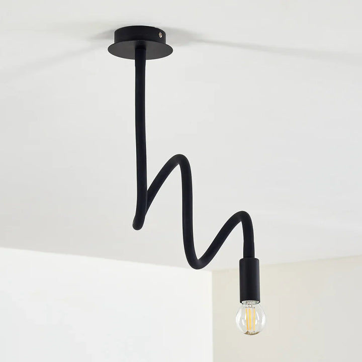 Modern Black Spiral Ceiling Light