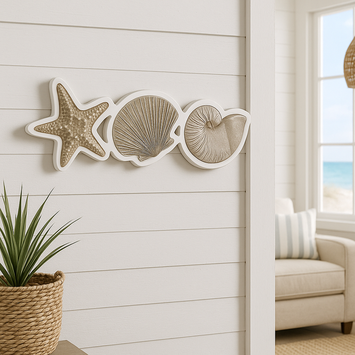 Coastal Seashell & Starfish Wall Decor