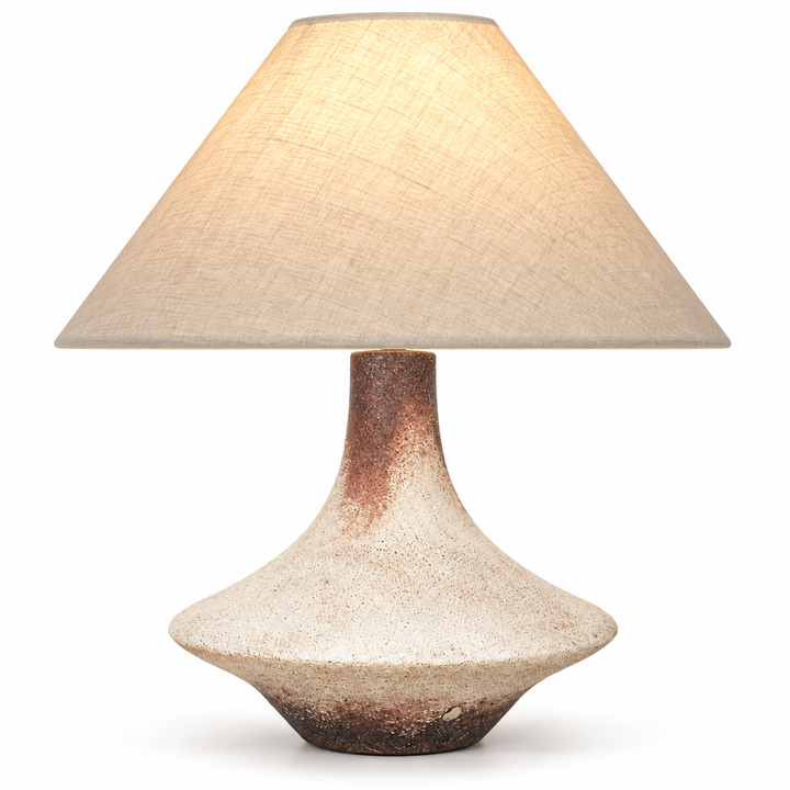 Rustic Table Lamp with Linen Shade