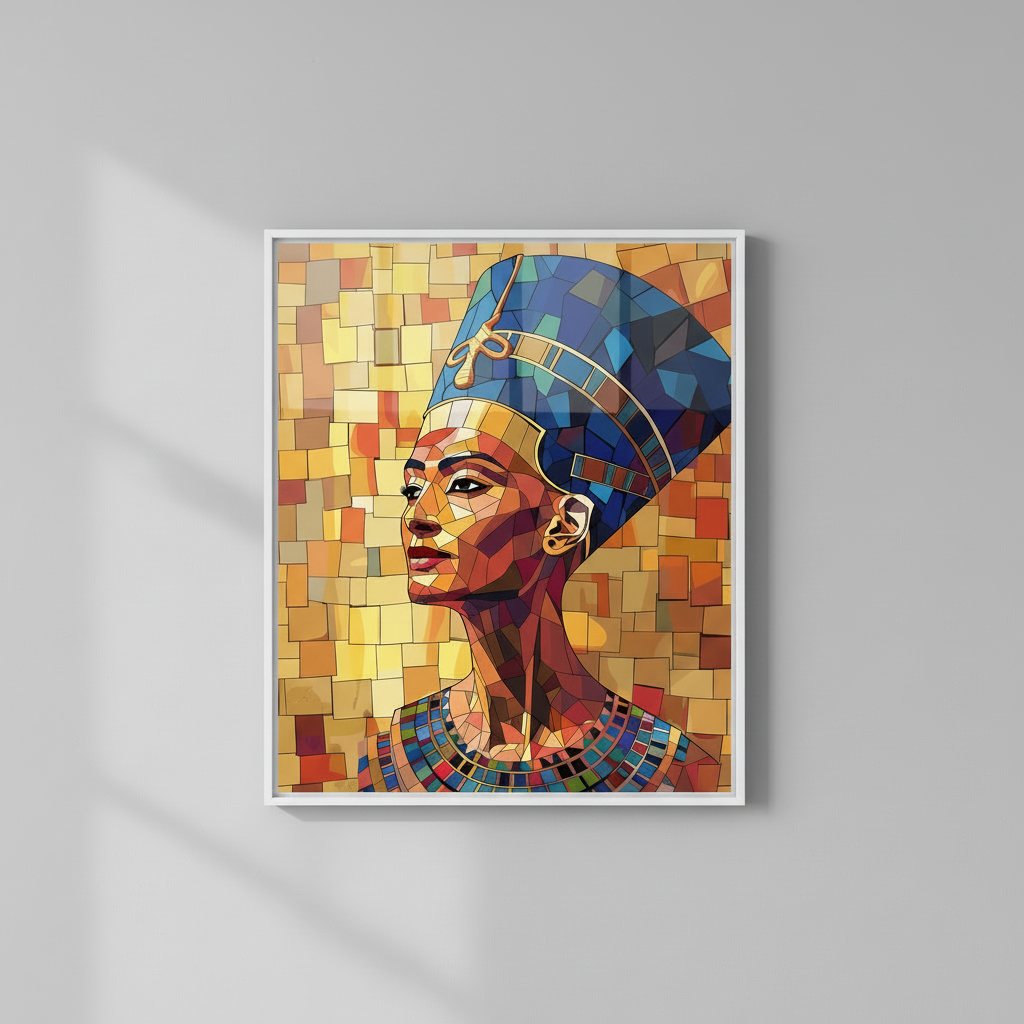 Modern Nefertiti Mosaic Canvas Art