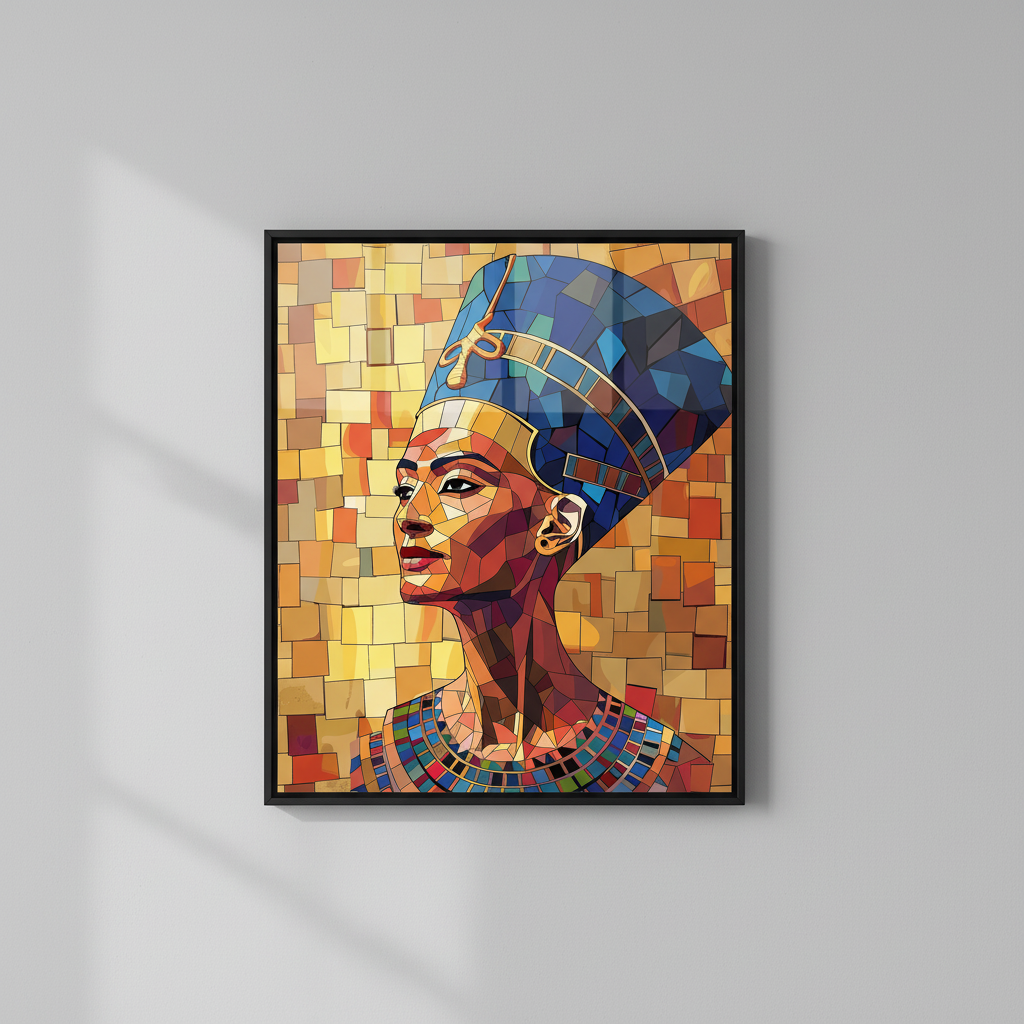 Modern Nefertiti Mosaic Canvas Art