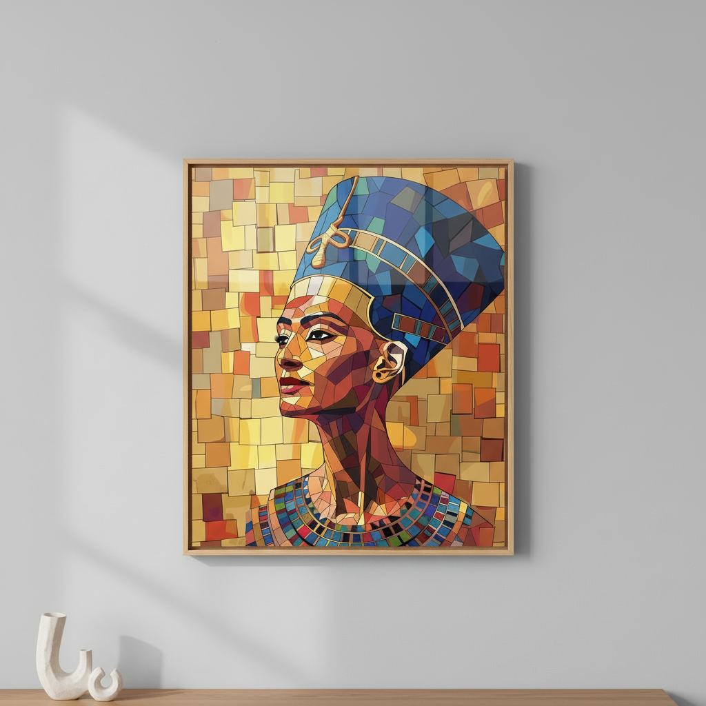 Modern Nefertiti Mosaic Canvas Art