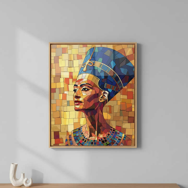 Modern Nefertiti Mosaic Canvas Art