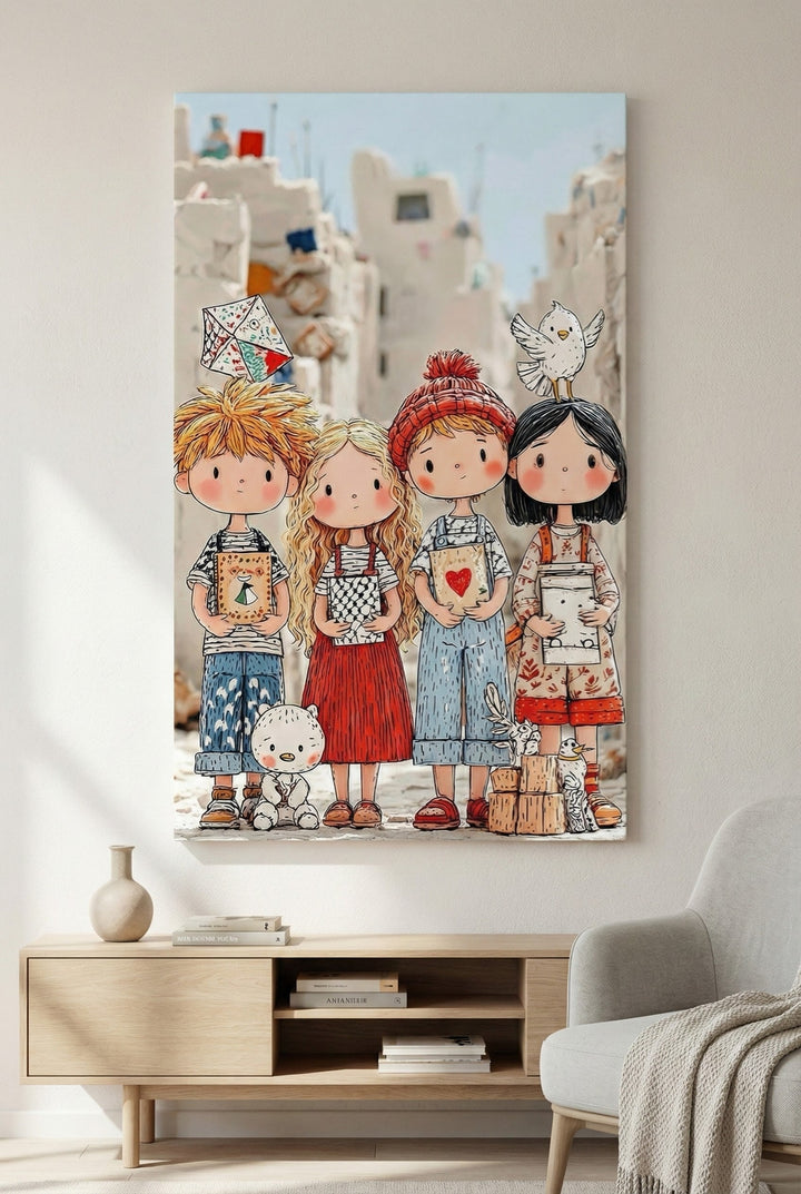 Childhood Friends Canvas Wall Art