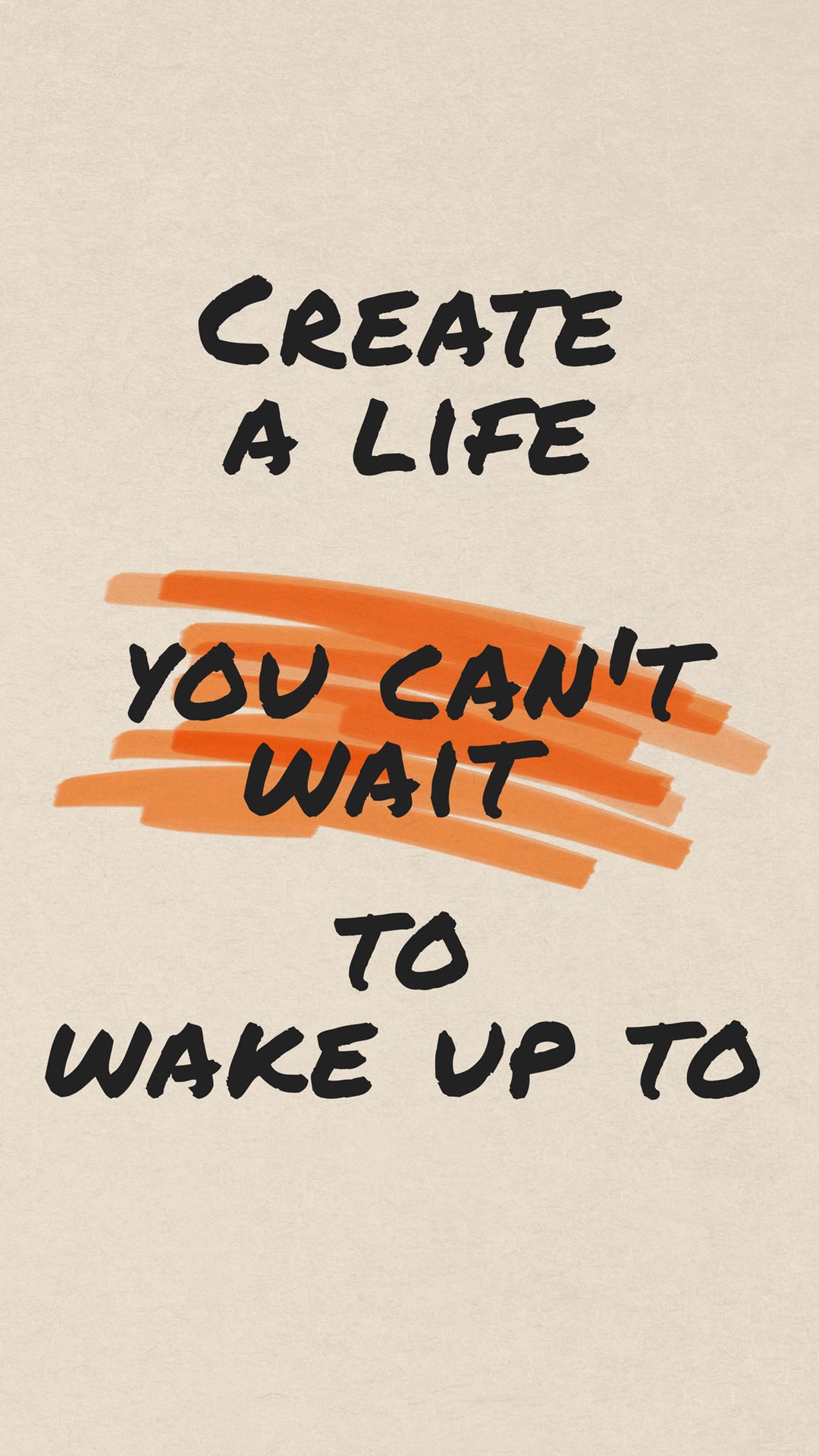 Wadi Home inspirational quote wall art poster with black typography and orange brushstroke on a neutral background.