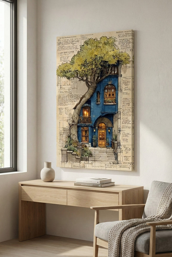 Architectural Tree House Canvas Wall Art