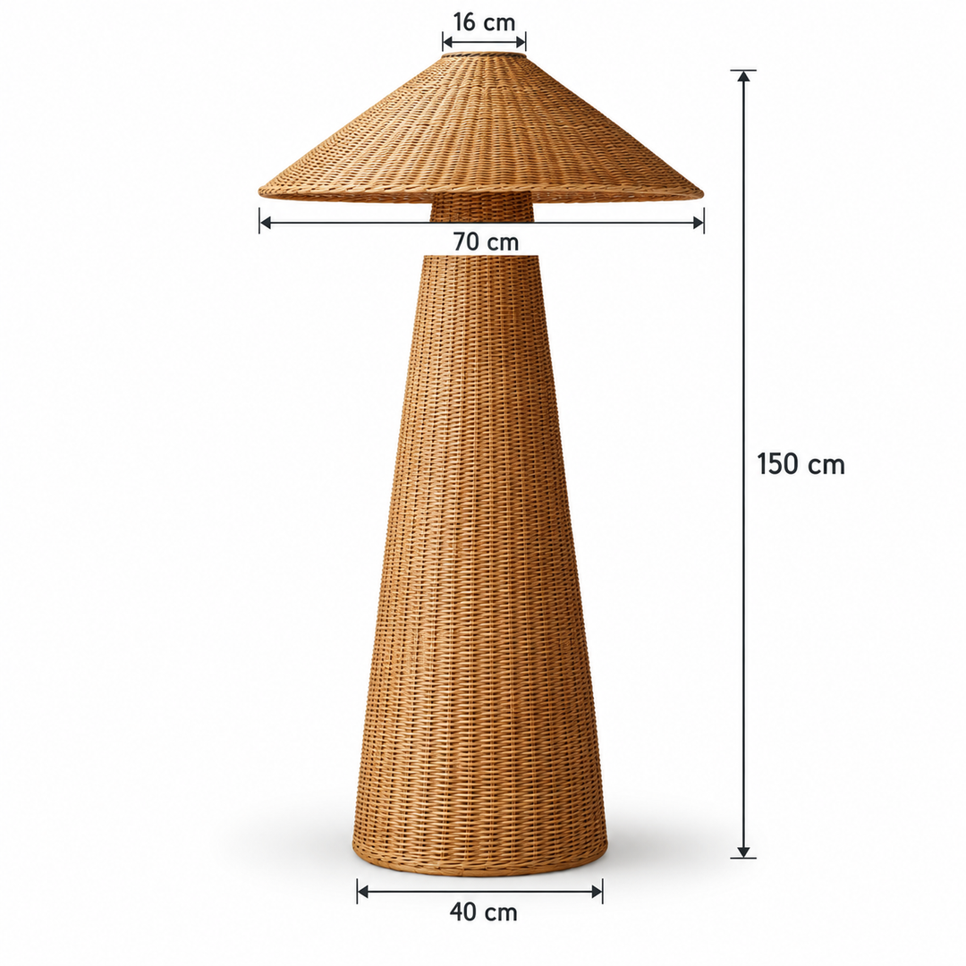 Natural Woven Rattan Floor Lamp