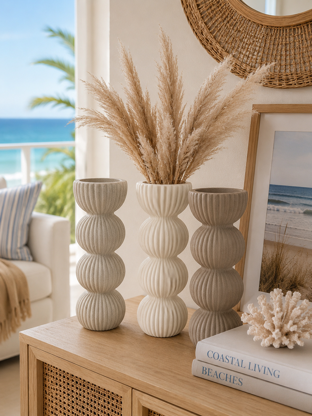 Bubble Column Vase Set of 3