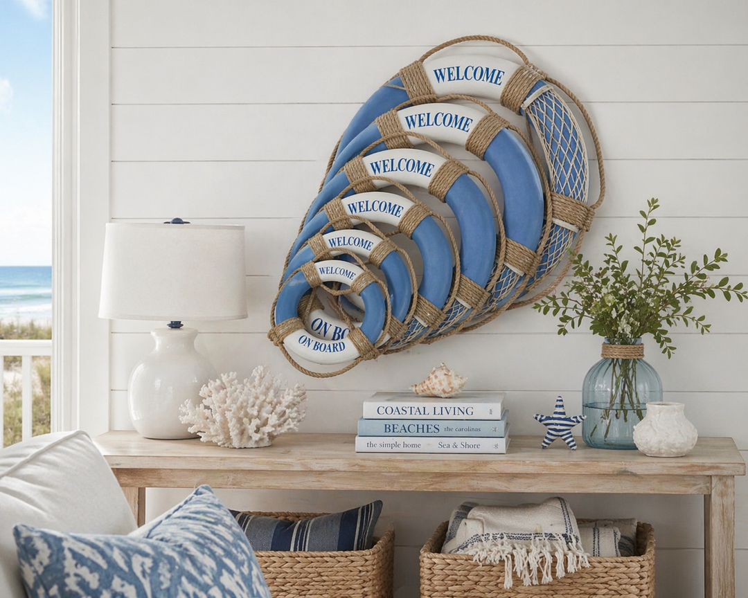 Life Ring Decor Navy Blue