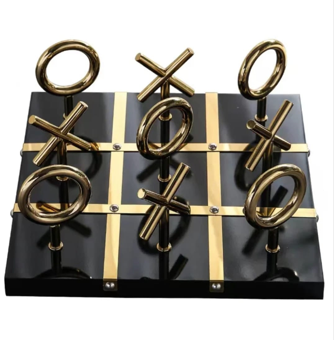 Luxury Gold & Marble Tic Tac Toe Game Decor