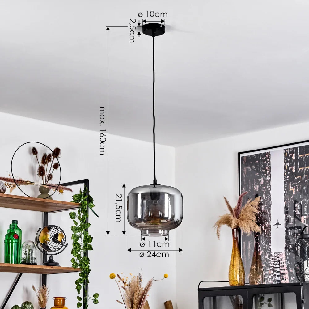 Modern Smoked Glass Pendant Light