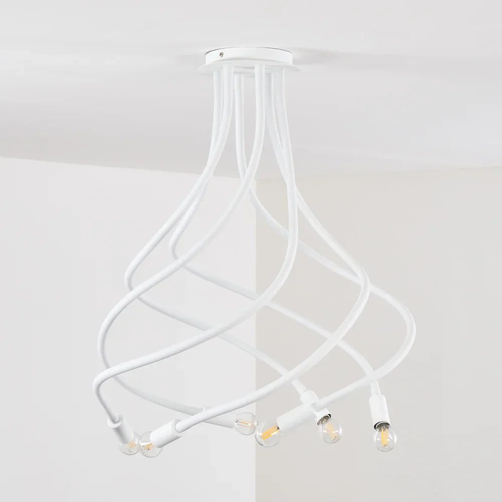 Modern White Spiral Ceiling Light