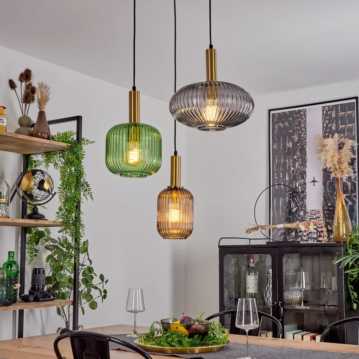 Modern Multicolored Glass Pendant Light Set