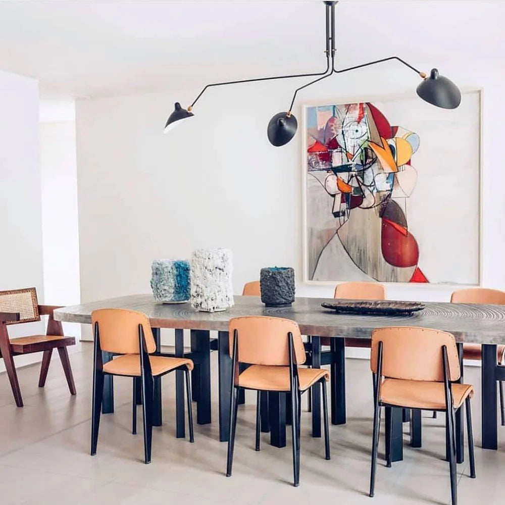 Modern Black Adjustable Chandelier with Sleek Design