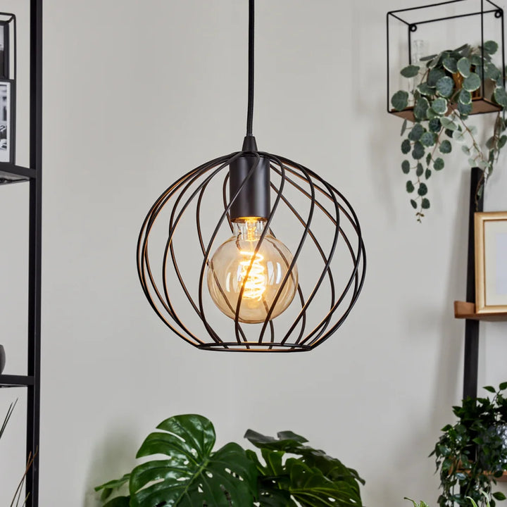 Modern Spiral Cage Single Pendant Light