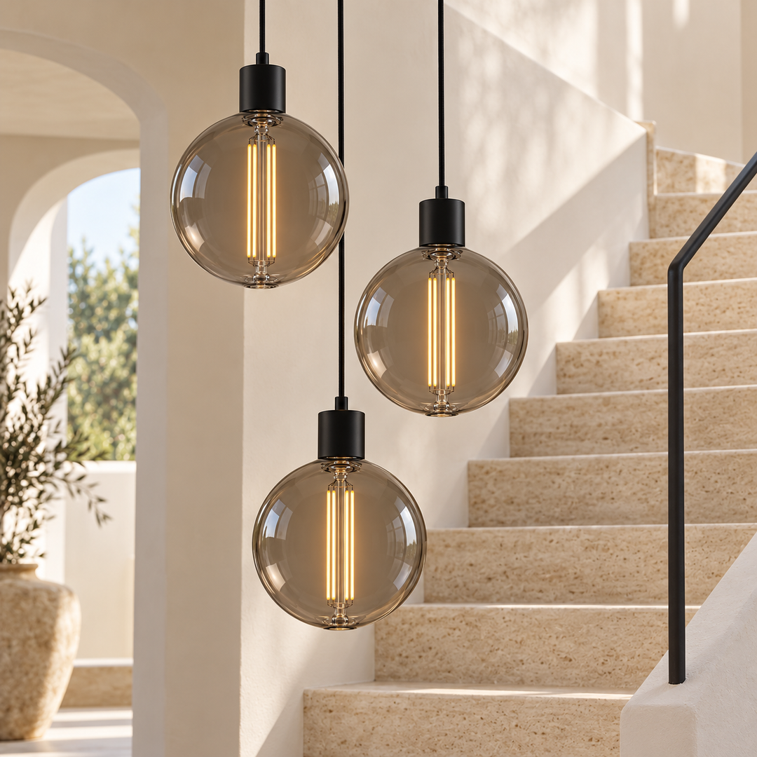 Vintage Smoky Glass Globe Filament Bulb- G180