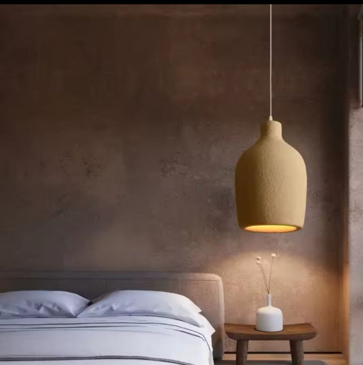 Rustic Pendant Light with Textured Ceramic Shade