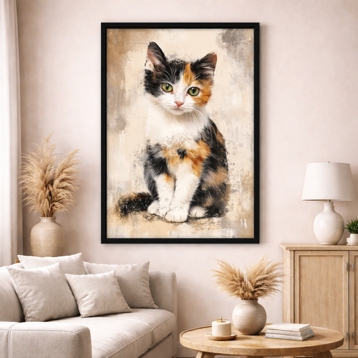 Calico Kitten Portrait Canvas