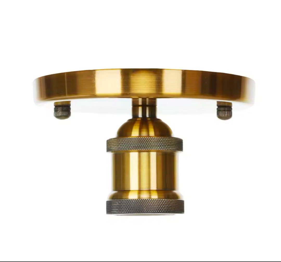 Industrial Flush Mount Ceiling Light with Exposed Bulb