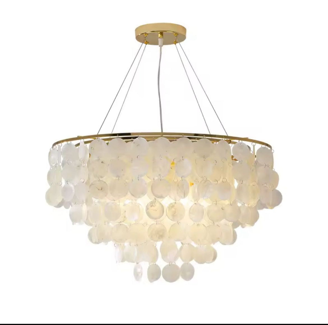 White Shell Ceiling Chandelier