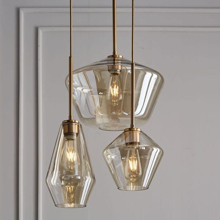 Modern Glass Pendant Light Cluster