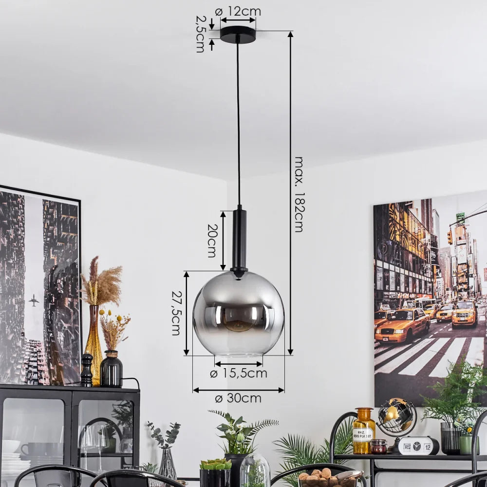 Modern Smoked Glass Pendant Light