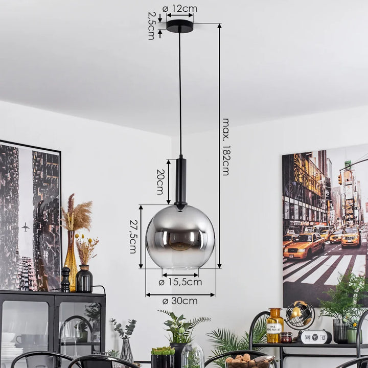 Modern Smoked Glass Pendant Light