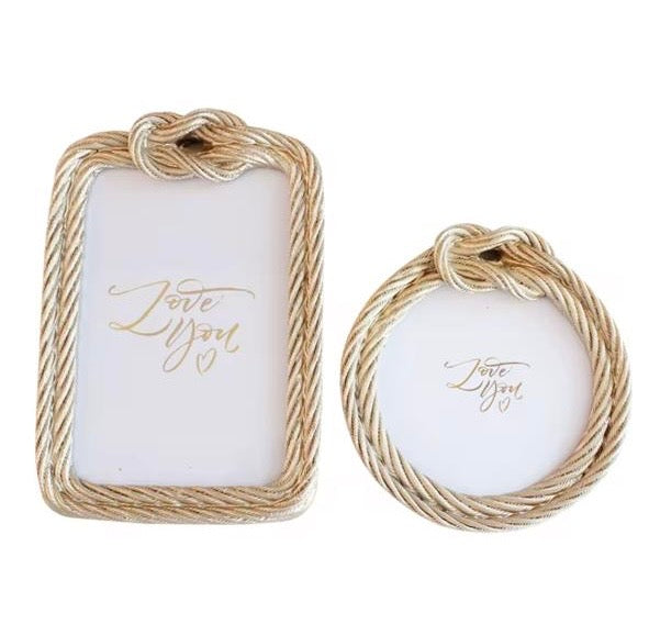 Round Golden Rope-Knot Photo Frame