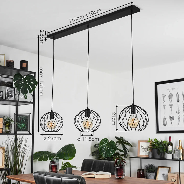 Modern Spiral Cage Triple Pendant Light