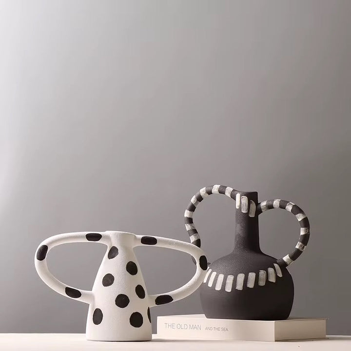 Modern Polka Dot Ceramic Art Vase