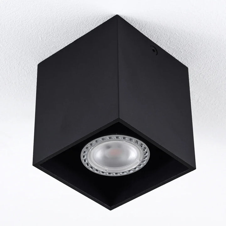 Modern Single Black Rectangular Ceiling Spotlight