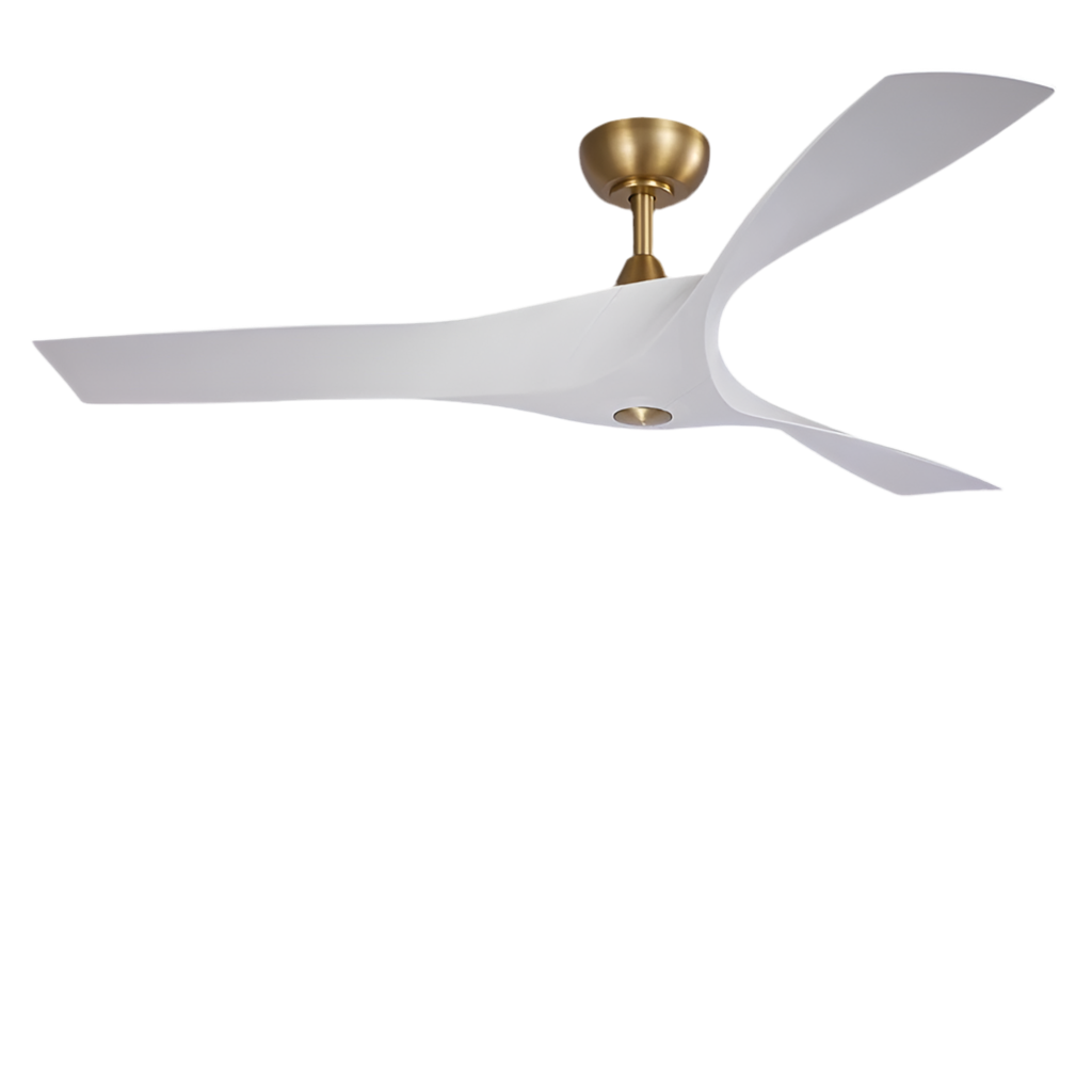 Elegant Ceiling Fan with White Blades and Gold Finish