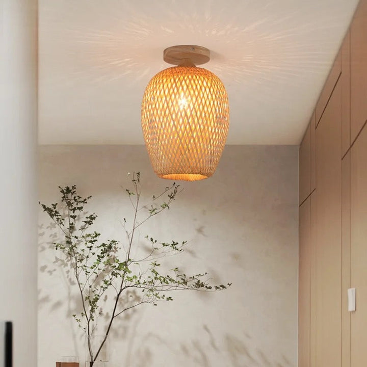 Rustic Woven Ceiling Light