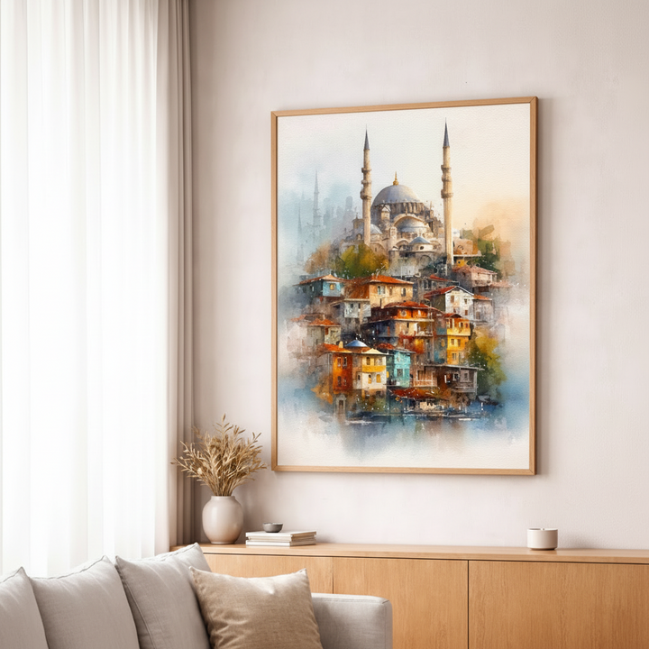 Istanbul Mosque Cityscape Canvas Art