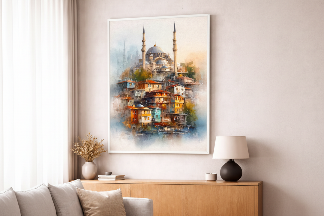 Istanbul Mosque Cityscape Canvas Art
