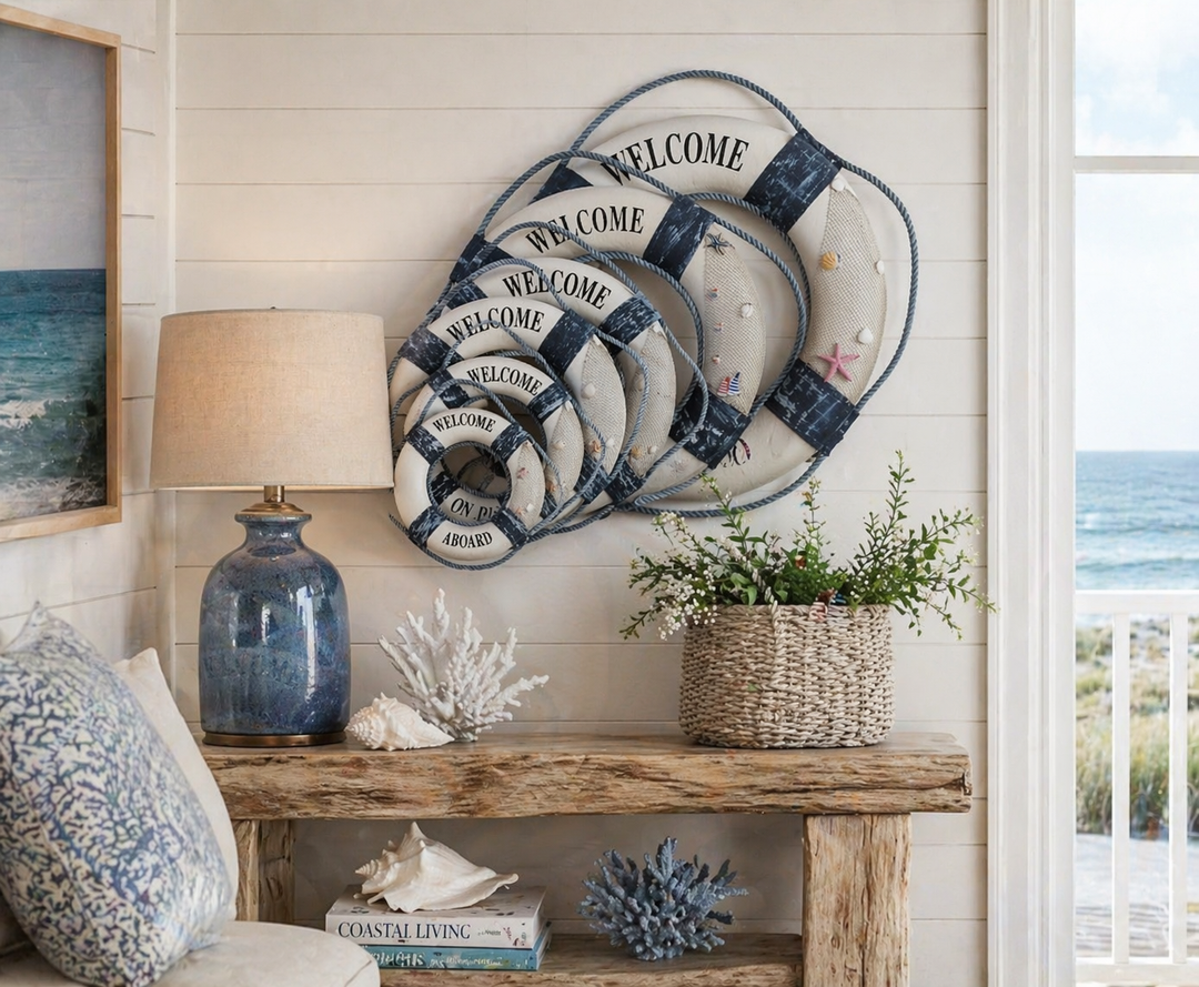 Life Ring Decor Navy Blue