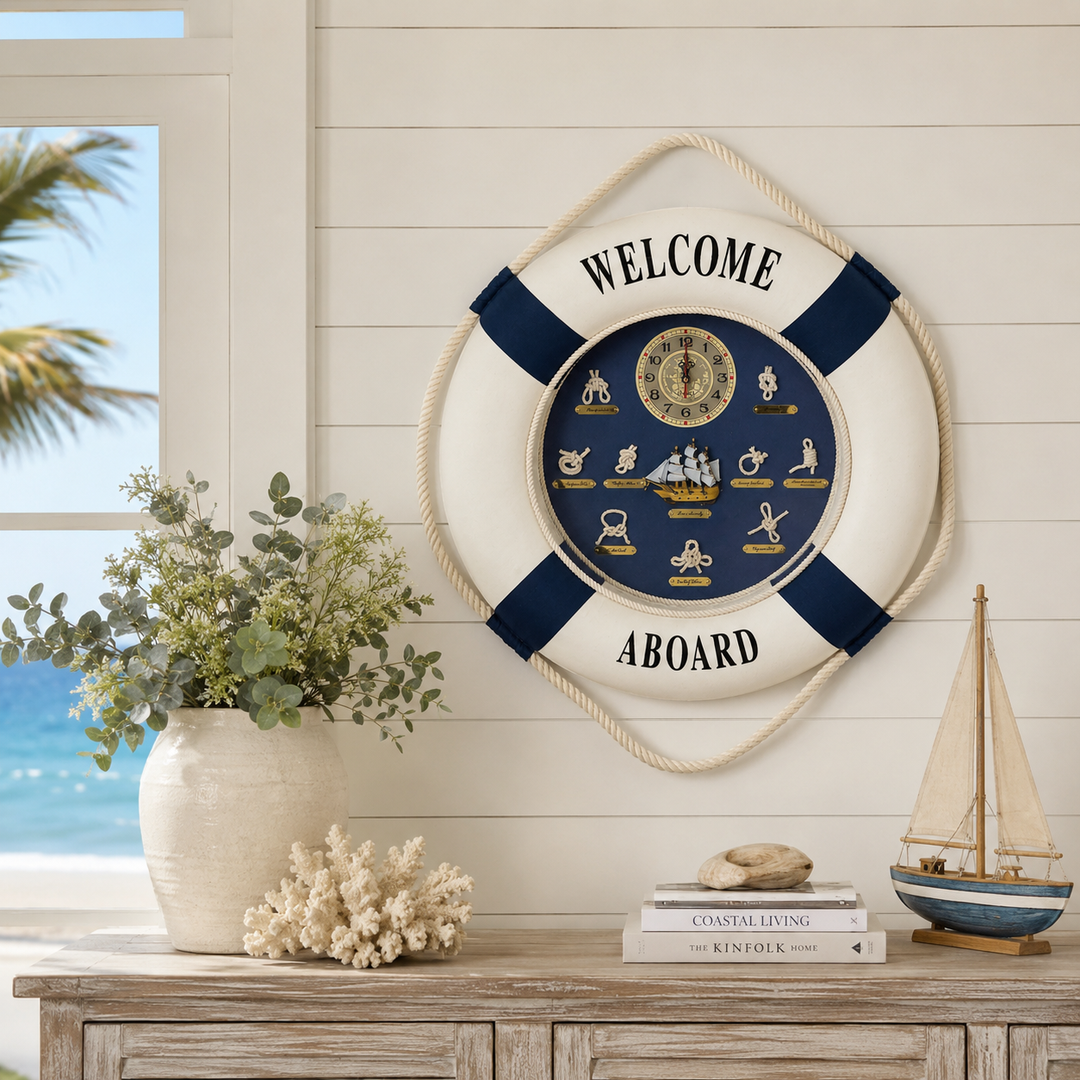 Nautical Lifebuoy Decorative Wall Clock
