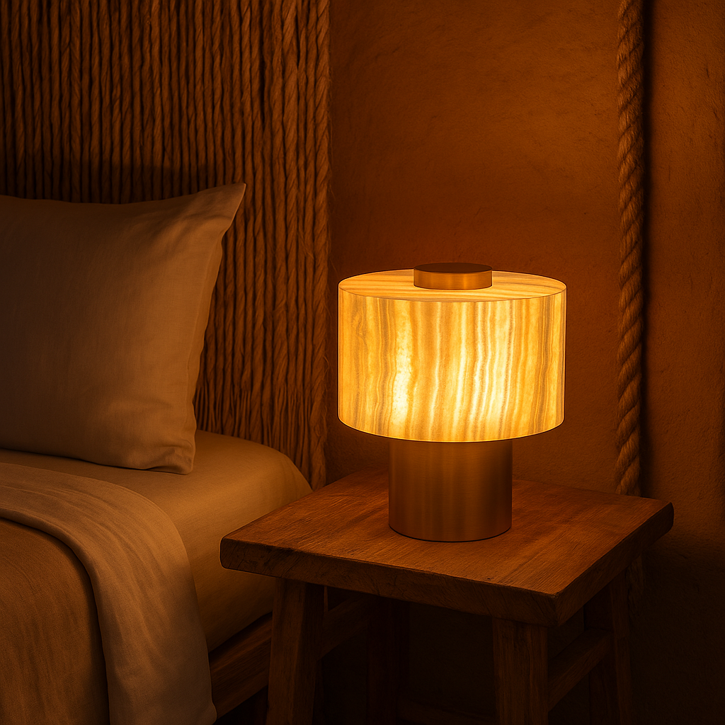 Alabaster and Gold Table Lamp