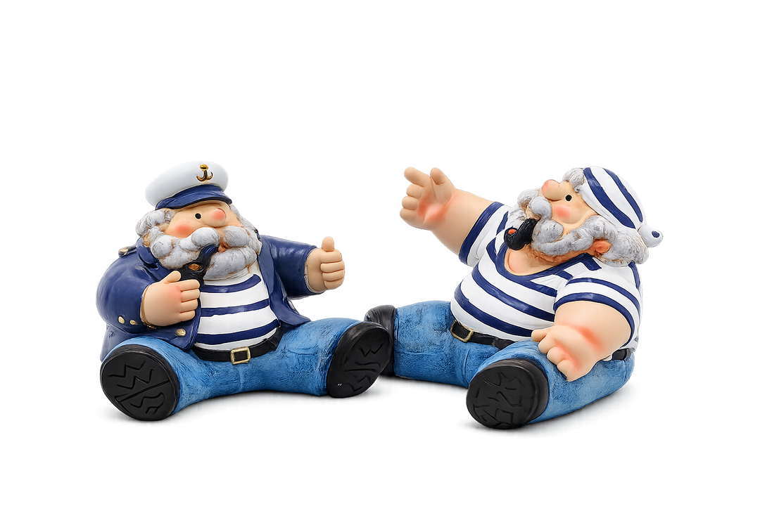 Coastal Sailor Figurine Set – Nautical Decorative Sculptures